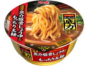 「明星 ラーメンの底力 濃厚魚介豚骨しょうゆともっちり太麺」（208円）