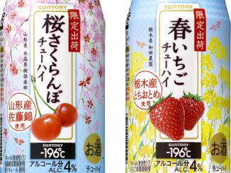 「－196℃〈桜さくらんぼ〉」（左）と「－196℃〈春いちご〉」