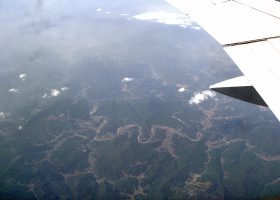 空から見た朝鮮半島