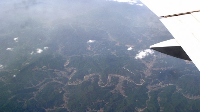 空から見た朝鮮半島